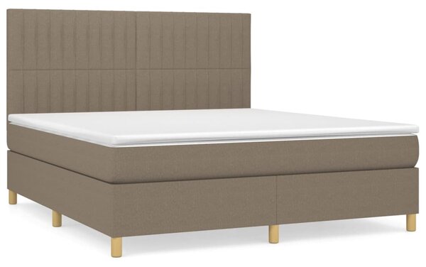 VidaXL Κρεβάτι Boxspring με Στρώμα Taupe 180x200 εκ. Υφασμάτινο