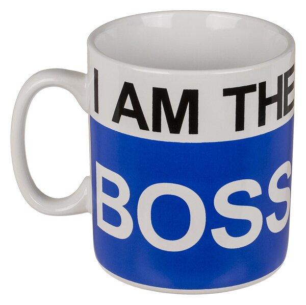 Κούπα 'I AM THE BOSS' 1lt Λευκό/Μπλε Κεραμικό 13x11cm