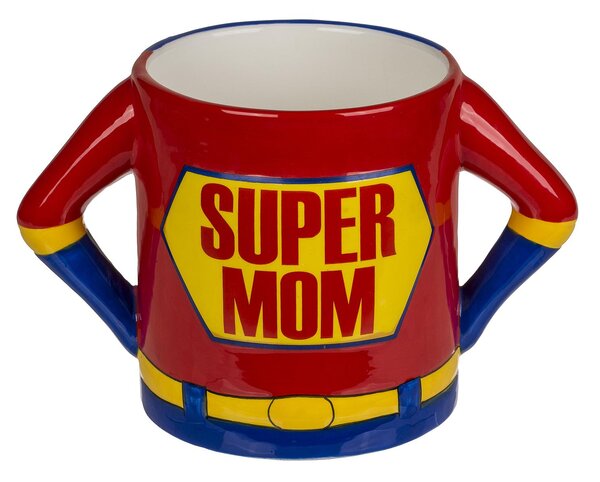 Κούπα 'Super Mom' 500ml Κόκκινο/Μπλε Κεραμικό 18x11cm