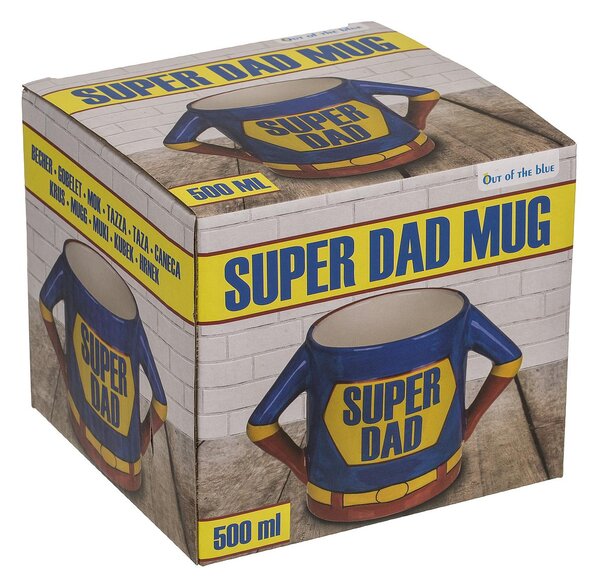 Κούπα 'Super Dad' 500ml Κόκκινο/Μπλε Κεραμικό 18x11cm