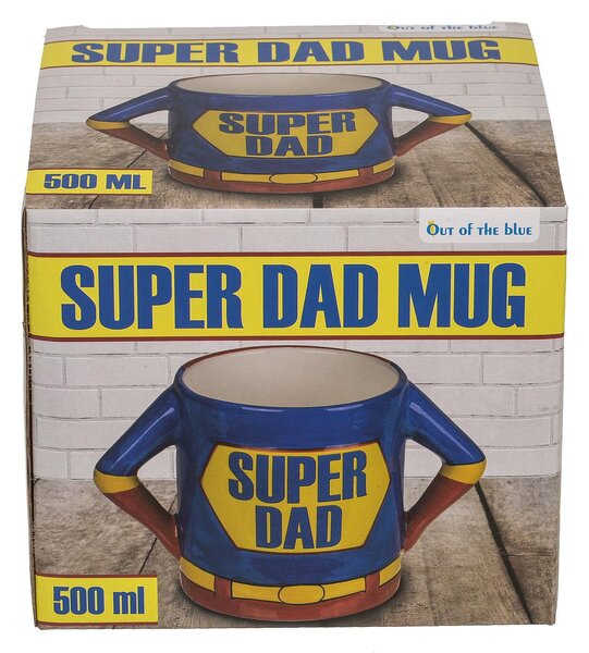 Κούπα 'Super Dad' 500ml Κόκκινο/Μπλε Κεραμικό 18x11cm