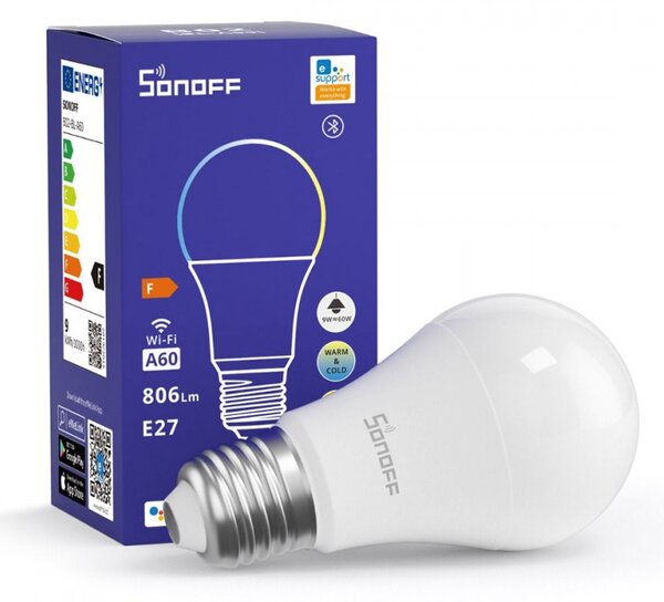 SONOFF smart λάμπα LED B02-BL-A60, Wi-Fi, 9W, E27, 2700K-6500K