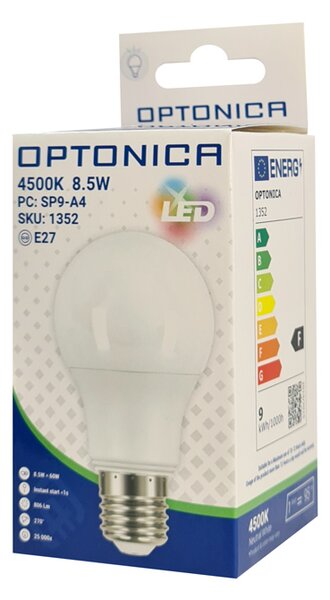 OPTONICA LED λάμπα A60 1352, 8.5W, 4500K, E27, 806lm