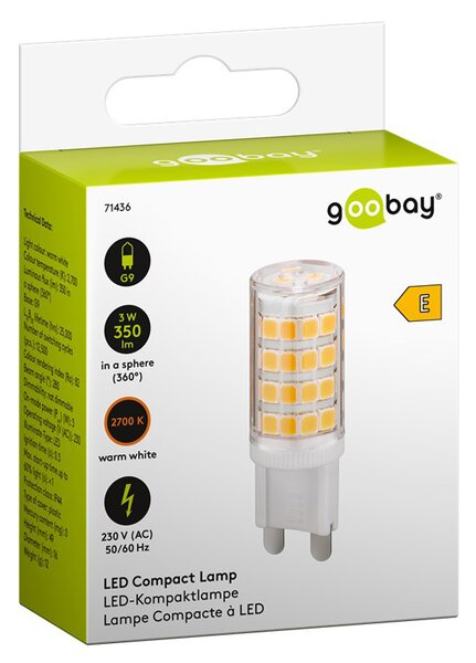 GOOBAY LED λάμπα 71436, G9, 3W, 2700K, 350lm, IP44