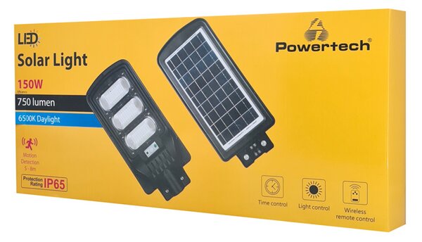 POWERTECH LED ηλιακός προβολέας HLL-0127 χειριστήριο, PIR 150W, 10000mAh