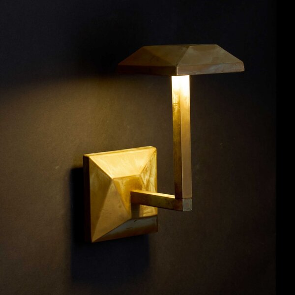 Moretti Luce Εξωτερικός φωτιστικός τοίχου LED Aura Edge, ύψος 24 εκ., ορείχαλκος αντίκα, Μπρούτζινο / Αντικέ ορείχαλκου, Ορείχαλκος, Εξοχική κατοικία / Ρουστίκ