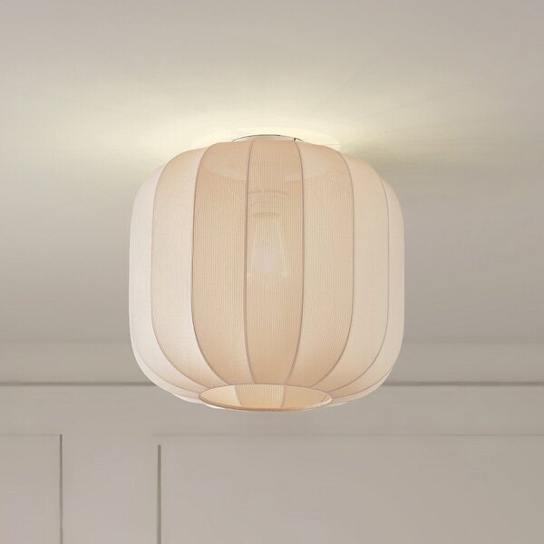 Lindby Φωτιστικό οροφής Helin, μπεζ, ύφασμα, Ø 35 cm, ρυθμιζόμενος, Μπεζ, Σαλόνι / τραπεζαρία, Ύφασμα / Κλωστοϋφαντουργία, Σκανδιναβικό