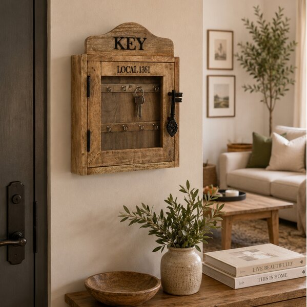 Ξύλινη Επιτοίχια Κλειδοθήκη Atmosphera Amalia Key Box με 8 θέσεις και διαστάσεις 30x8x40cm