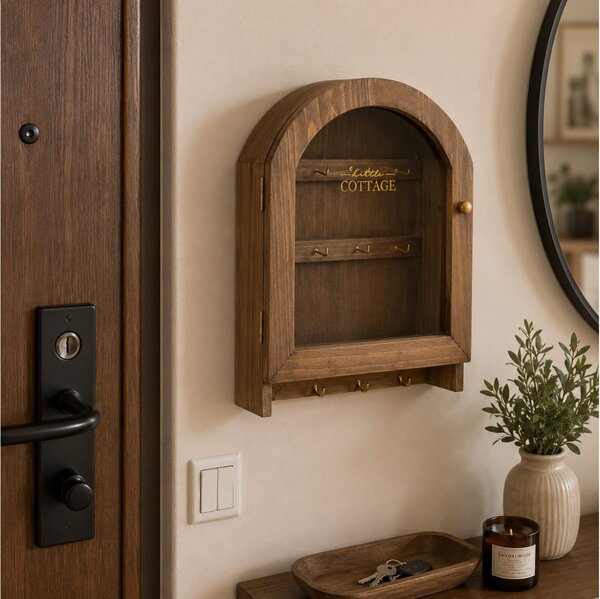 Ξύλινη Επιτοίχια Κλειδοθήκη Atmosphera Roxie Key Box με 12 θέσεις και διαστάσεις 22x7x28cm