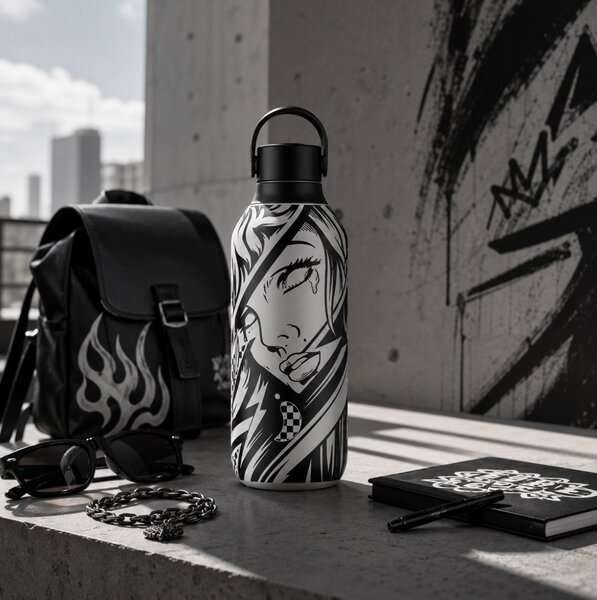 Μπουκάλι Θερμός Series 2 Studio Chilly's με χωρητικότητα 500ml και διατήρηση θερμοκρασίας 12h ζεστό / 24h κρύο - Cry me a river