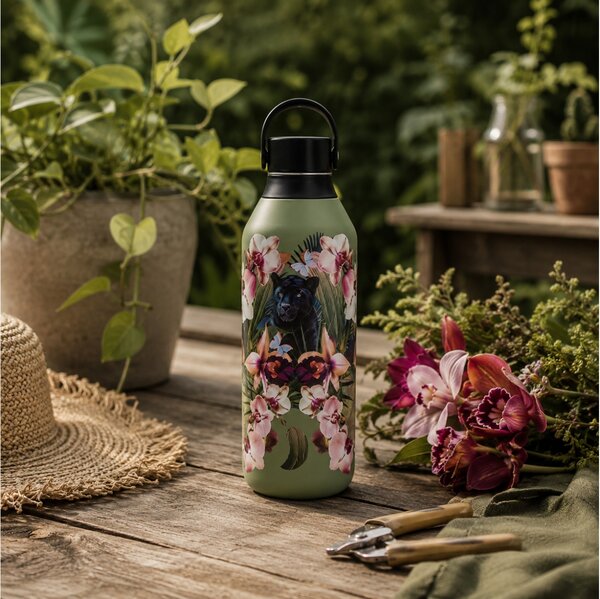Μπουκάλι Θερμός Series 2 Botanicals Chilly's με χωρητικότητα 500ml και διατήρηση θερμοκρασίας 12h ζεστό / 24h κρύο - Orchid Panther