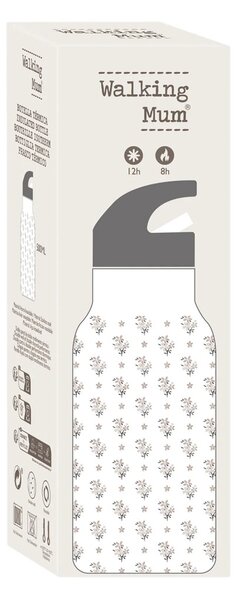 Παγούρι - Θερμός 500ml Με Καλαμάκι Walking Mum Botton Flowers