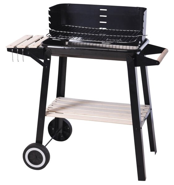 Ψησταριά BBQ κάρβουνου με ρόδες, ράφι αποθήκευσης και διαστάσεις 83x45.5x86.5cm
