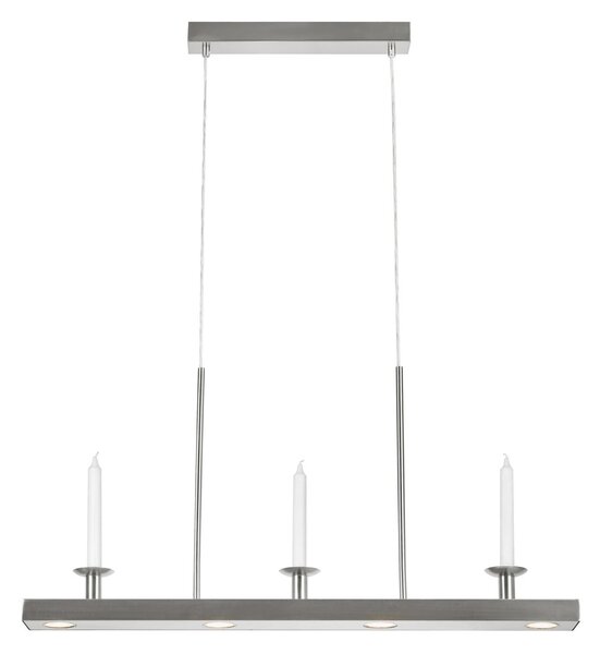 Markslöjd Κρεμαστό φωτιστικό LED Dining, νικέλιο, σίδηρος, μήκος 82 cm, dim., ρυθμιζόμενος, Μεταλλικό, Σαλόνι / τραπεζαρία, Μέταλλο
