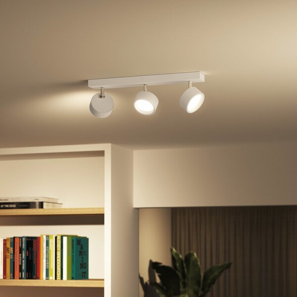 Philips Bracia LED σποτ οροφής με τρεις λάμπες, λευκό, Λευκό, Σαλόνι / τραπεζαρία, Μέταλλο, σύγχρονο