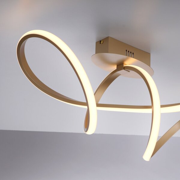 JUST LIGHT. GmbH Φωτιστικό οροφής LED Maria, dimmable, ορειχάλκινο, ρυθμιζόμενος, Χρυσό / Ορείχαλκου, υπνοδωμάτιο, Αλουμίνιο, σύγχρονο