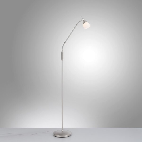 Paul Neuhaus Pino φωτιστικό δαπέδου, ασημί, 163 cm, ρυθμιζόμενο, G9, ρυθμιζόμενος, Μεταλλικό, Σαλόνι / τραπεζαρία, Μέταλλο, Φως ανάγνωσης