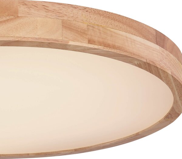 Globo Rainer LED φωτιστικό οροφής, Ø 60 cm, ξύλινο εφέ, μέταλλο, CCT, ρυθμιζόμενος, Ξύλου, Σαλόνι / τραπεζαρία, Μέταλλο
