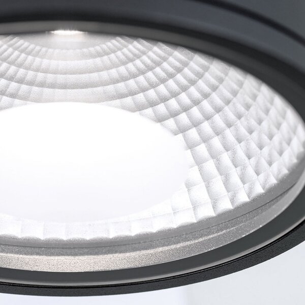 ORION Προβολέας οροφής LED Sputnik IP65 Ø 14,5 cm μαύρο, Μαύρο, Μπάνιο, Μέταλλο, σύγχρονο, Υπαίθριος προβολέας / ακίδα εδάφους