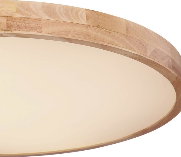 Globo Rainer LED φωτιστικό οροφής, Ø 80 cm, ξύλινο εφέ, μέταλλο, CCT, ρυθμιζόμενος, Ξύλου, Σαλόνι / τραπεζαρία, Μέταλλο