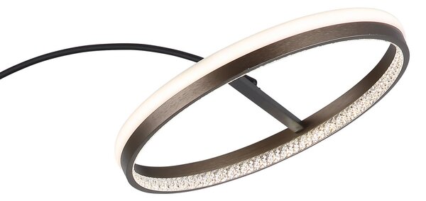 Globo Φωτιστικό δαπέδου Della LED, ύψος 190 cm, μαύρο/σκούρο γκρι, μέταλλο, ρυθμιζόμενος, Μαύρο, Σαλόνι / τραπεζαρία, Μέταλλο, σύγχρονο