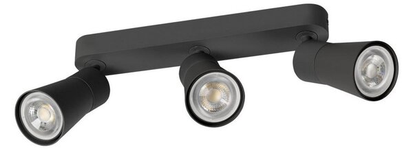 SLV Φωτιστικό οροφής Puri 2.0 Cone, μαύρο, μήκος 26 cm, 3-φωτεινές., ρυθμιζόμενος, Μαύρο, Σαλόνι / τραπεζαρία, Αλουμίνιο, σύγχρονο