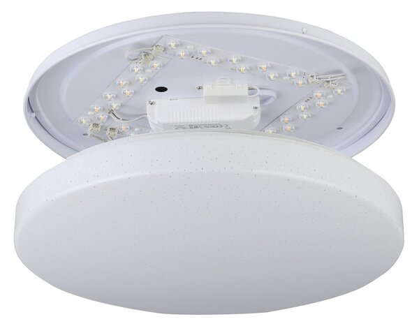 EGLO connect Οροφής Totari-Z, Ø38cm, 19W, Κρυσταλλικό εφέ, ρυθμιζόμενος, Λευκό, Σαλόνι / τραπεζαρία, Πλαστικό, σύγχρονο