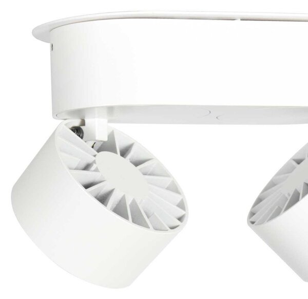 Steinhauer LED φωτιστικό οροφής Fez, λευκό, 2 φώτα, μέταλλο, περιστρεφόμενο, ρυθμιζόμενος, Λευκό, Σαλόνι / τραπεζαρία, Μέταλλο, σύγχρονο