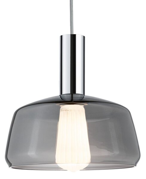 Paulmann URail-αμπαζούρ Neila 2Easy, Ø 23 cm, καπνιστό γυαλί, Γκρι, Σαλόνι / τραπεζαρία, Γυαλί, σύγχρονο
