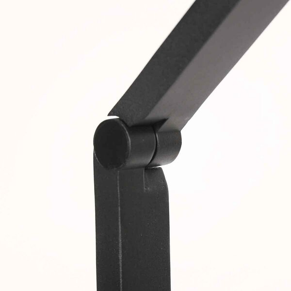 Steinhauer Λάμπα δαπέδου LED Ringlux, μαύρη, μέταλλο, ρυθμιζόμενη, ρυθμιζόμενος, Μαύρο, Σαλόνι / τραπεζαρία, Μέταλλο, σύγχρονο