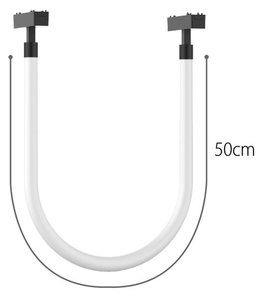 InLight Φωτιστικό LED 8W 3000K για Ultra-Thin μαγνητική ράγα σε μαύρη απόχρωση D:50cm (T04501-BL)