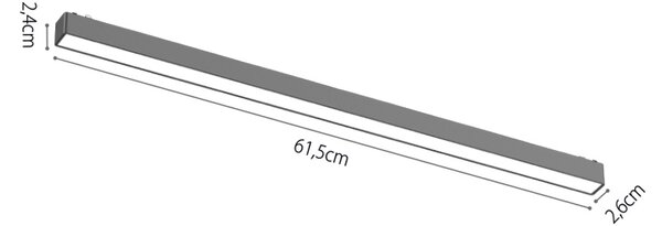 InLight Φωτιστικό LED 20W 3000K για Ultra-Thin μαγνητική ράγα σε λευκή απόχρωση D:61,5cmX2,4cm (T03101-WH)