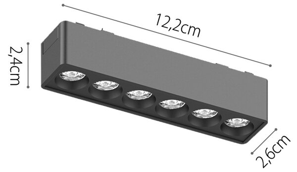 InLight Φωτιστικό LED 6W 3000K για Ultra-Thin μαγνητική ράγα σε λευκή απόχρωση D:12,2cmX2,4cm (T02801-WH)