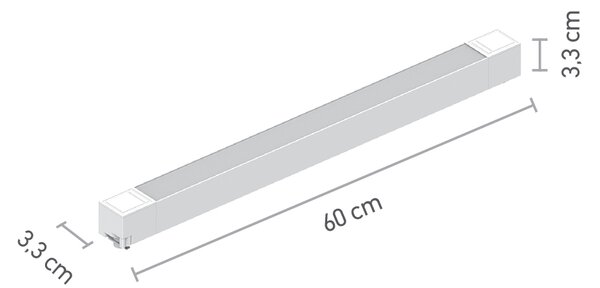 InLight Γραμμικό φωτιστικό LED 35W 4000K για μονοφασική ράγα σε λευκή απόχρωση D:60cmX3,3cm (T02702-WH)