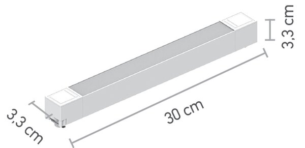 InLight Γραμμικό φωτιστικό LED 20W 3000K για μονοφασική ράγα σε λευκή απόχρωση D:30cmX3,3cm (T02601-WH)