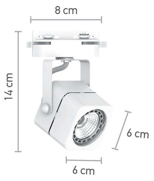 InLight Σποτ Ράγας Λευκό 1XGU10 D:8cmX14cm (T00700-WH)