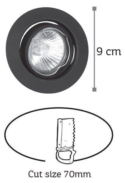 InLight Χωνευτό σποτ από μαύρο μέταλλο (43277-Μαύρο)