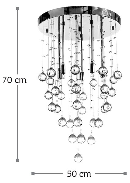 InLight Φωτιστικό οροφής από χρώμιο μέταλλο και διάφανα κρύσταλλα (5201-Α)