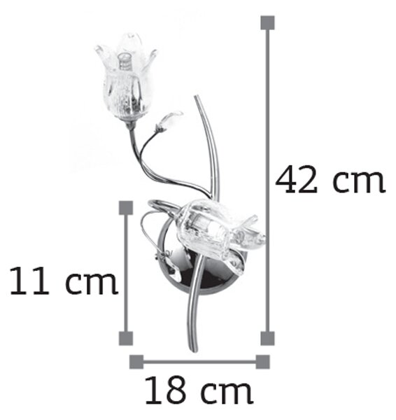 InLight Επιτοίχιο φωτιστικό από χρώμιο μέταλλο κρύσταλλα και λευκό γυαλί (43221-Χρώμιο)