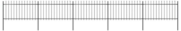 VidaXL Κάγκελα Περίφραξης με Λόγχες Μαύρα 8,5 x 1 μ. από Χάλυβα