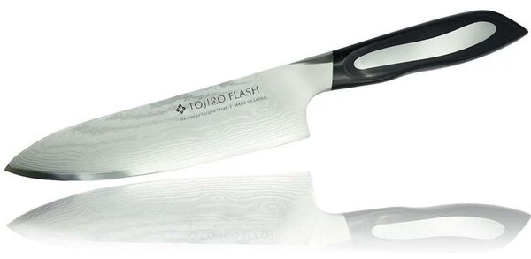 Μαχαίρι Chef Flash FF-CH180 18cm Από Δαμασκηνό Ατσάλι Silver-Black Tojiro