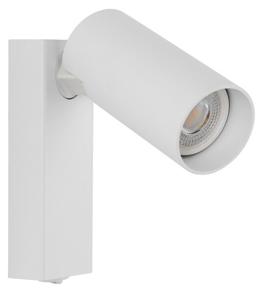 Nowodvorski Lighting Επιτοίχιος προβολέας FOURTY, λευκός, ύψος 17 cm, μέταλλο, GU10, Λευκό, Σαλόνι / τραπεζαρία, Μέταλλο, σύγχρονο