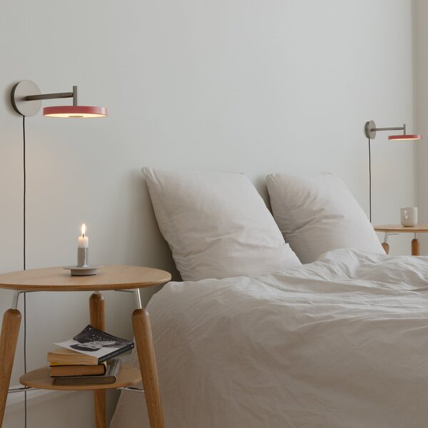 UMAGE Φωτιστικό τοίχου LED Asteria Short, πορτοκαλί, ατσάλι, βύσμα, ρυθμιζόμενος, Πορτοκαλί, υπνοδωμάτιο, Μέταλλο, σχεδιασμός
