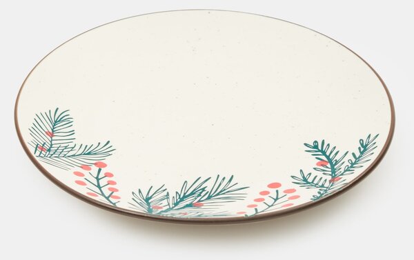 Sinsay - Χριστουγεννιάτικο πιάτο με μοτίβο κλαδιών - λευκο