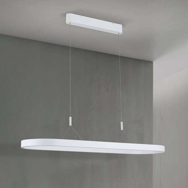 ORION Carrara LED κρεμαστό φωτιστικό, λευκό, ρυθμιζόμενο ύψος, CCT, ρυθμιζόμενος, Λευκό, Σαλόνι / τραπεζαρία, Αλουμίνιο, σύγχρονο