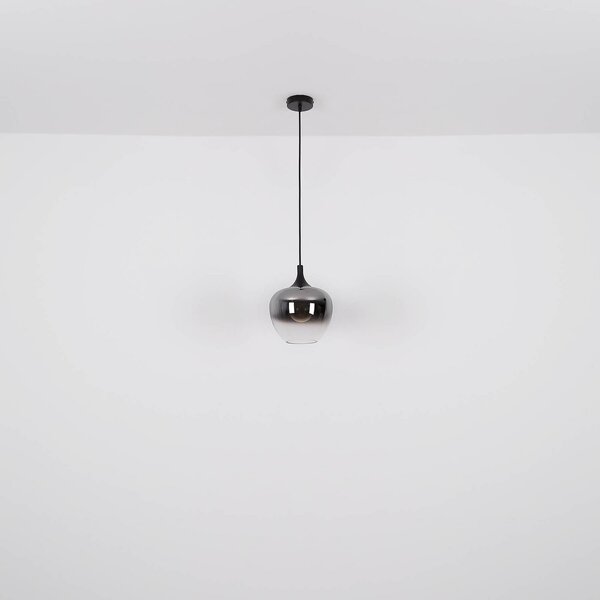 Globo Maxy κρεμαστό φωτιστικό, Ø 29 cm, γκρι καπνιστό, γυαλί, ρυθμιζόμενος, Γκρι, Σαλόνι / τραπεζαρία, Γυαλί