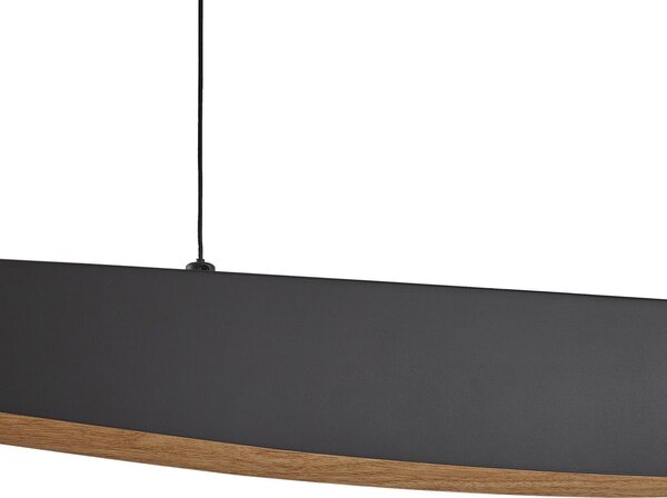 Lucande LED κρεμαστό φωτιστικό Clavit, μαύρο, 140 cm, ρυθμιζόμενο, ρυθμιζόμενος, Μαύρο, Σαλόνι / τραπεζαρία, Μέταλλο, σύγχρονο