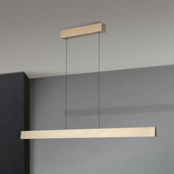 ORION LED κρεμαστό φωτιστικό Tara, χρυσό χρώμα, μήκος 120 cm, αλουμίνιο/ατσάλι, ρυθμιζόμενος, Χρυσό / Ορείχαλκου, Σαλόνι / τραπεζαρία, Μέταλλο, σύγχρονο