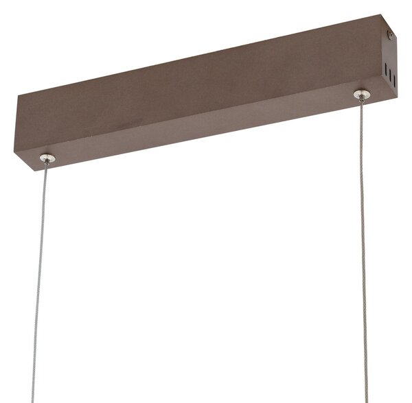 Lucande Smart LED κρεμαστό φωτιστικό Mylosh, καφέ, CCT, Tuya, ρυθμιζόμενος, Καφέ / Σκουριάς, Σαλόνι / τραπεζαρία, Αλουμίνιο, σύγχρονο
