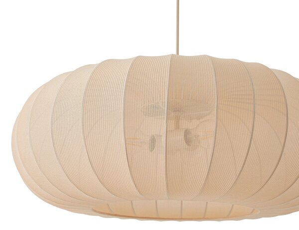 Lindby Κρεμαστό φωτιστικό Helin, μπεζ, Ø 70 cm, ύφασμα, 3 x E27, ρυθμιζόμενος, Μπεζ, Σαλόνι / τραπεζαρία, Ύφασμα / Κλωστοϋφαντουργία, Σκανδιναβικό